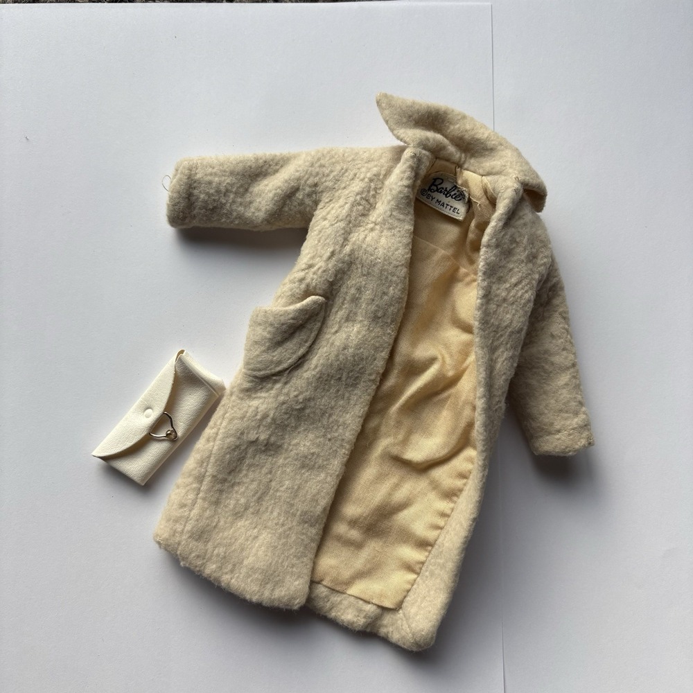 Vintage Barbie "Peachy Fleecy Coat" With Clutch Bag